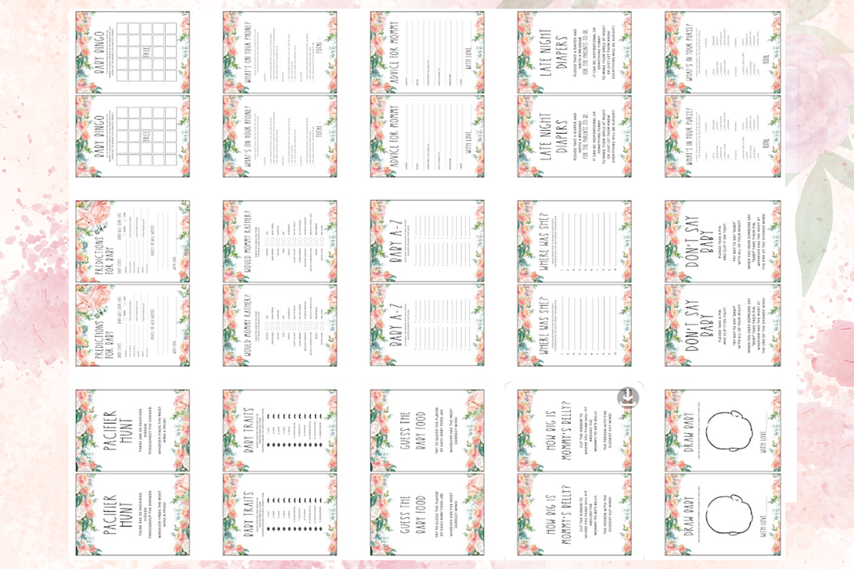 Floral Baby Shower Games & Keepsakes, a Brochure Template by CELEBRATE LIFE (Photo 3 of 3)