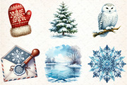 Snowflakes and Winter Scenes Clipart, an Illustration by DreamCafeArt (Thumbnail 6 of 8)