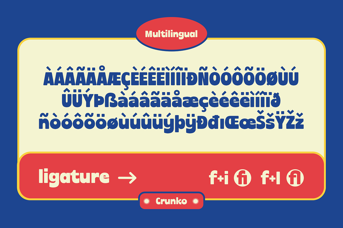 Crunko – Cute Retro Sans Font, a Sans Serif Font by Tiptop Graphic (Photo 5 of 9)