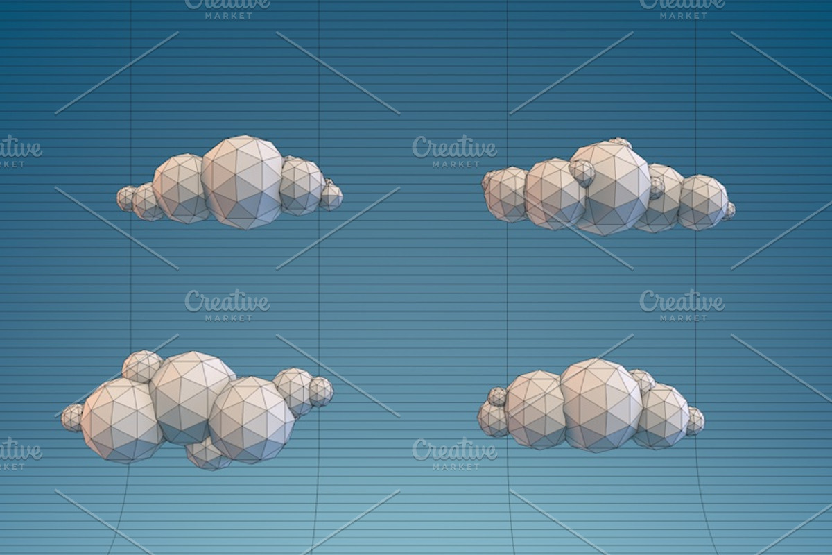 Low Poly Clouds Part 3, an Environmental 3D Model by CreativeeArt (Photo 5 of 7)