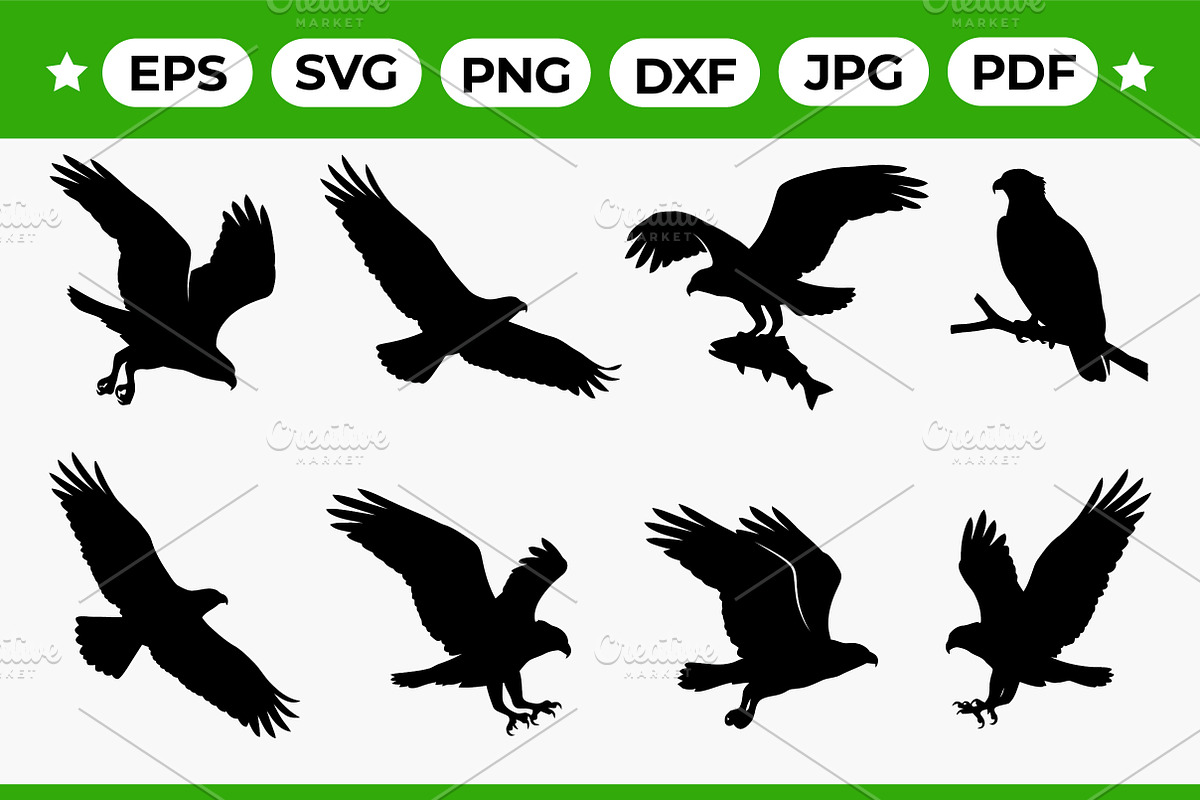 Eagle Hawk Silhouette Vector Dynamic, an Object Graphic by Artonix (Photo 1 of 3)