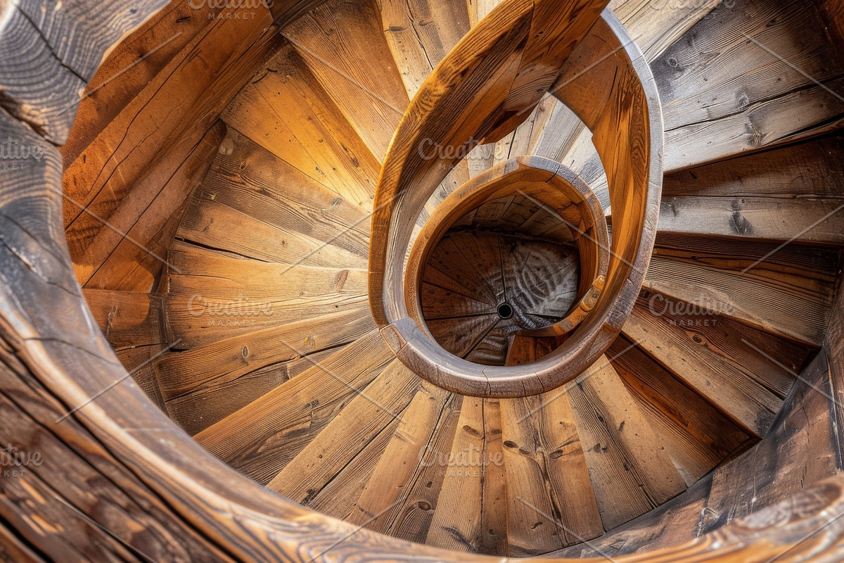69 Spiral wooden staircases, an Architecture Photo by Handmadefont (Photo 62 of 73)