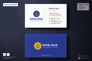 Royal Blue Business Card For Lawyers