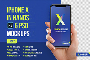 iPhone X in Hands PSD Mockups Vol2, an iPhone Mockup by Hi, Mock-Up!