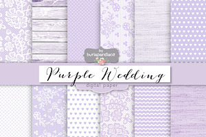 Purple pale wedding digital paper