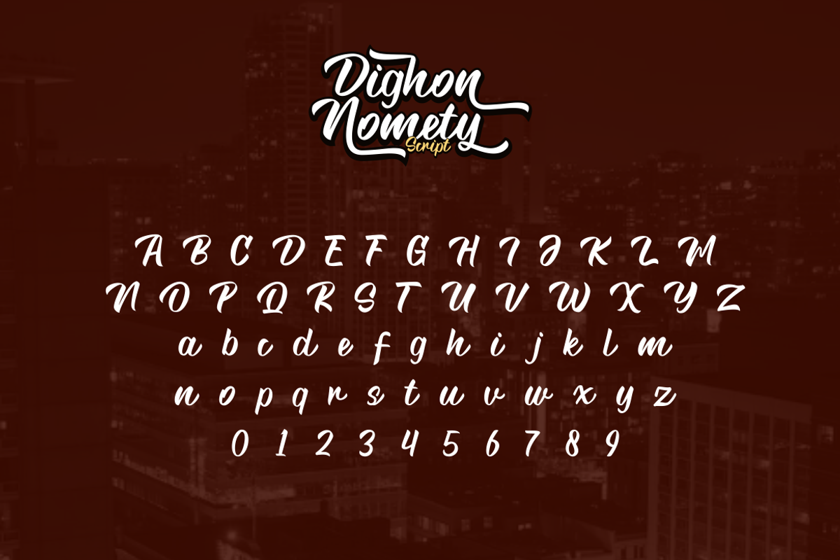 Dighon Nomety Font, a Script Font by Onotype (Photo 4 of 5)