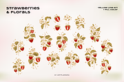 Vintage Strawberry & Floral Logo, an Object Graphic by Artflorara (Thumbnail 9 of 13)