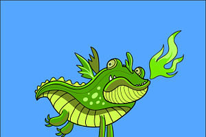 Fat dragon in vector