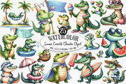 Summer Crocodile Character Clipart, an Illustration by Designking (Thumbnail 1 of 4)