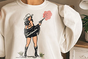 Retro Pin-Up Cowgirl Clipart Bundle, a Graphic by GlitterCraft (Thumbnail 47 of 61)