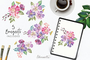 Watercolour Flowers Pink Florals, a Decorative Illustration by Bloomella (Thumbnail 2 of 8)