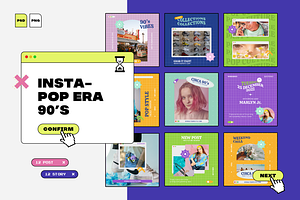 Pop Era 90s - Instagram Retro, a Social Media Template by Sixtysix Labs