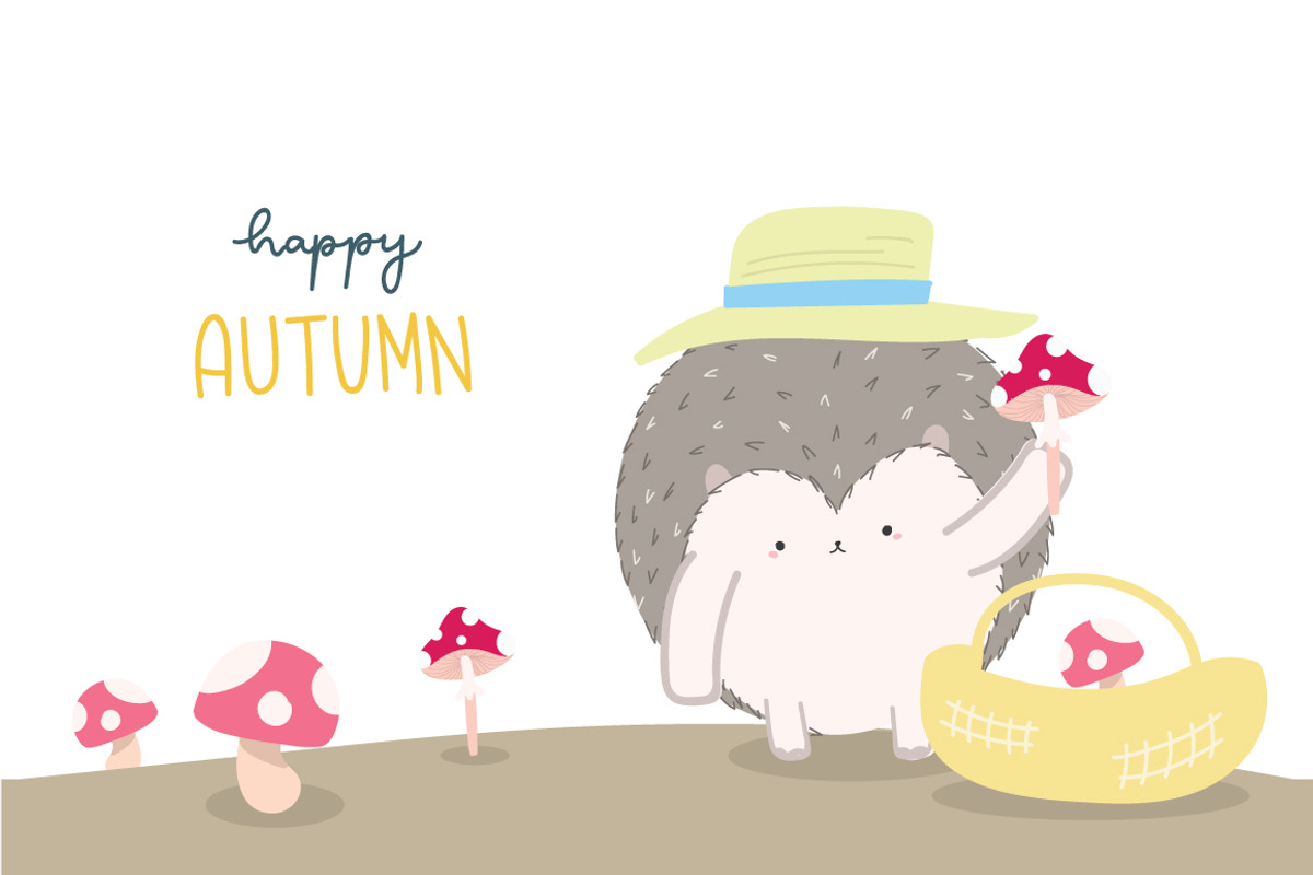 Happy Hedgehog @ Autumn season, a Decorative Illustration by MooBeer (Photo 5 of 6)