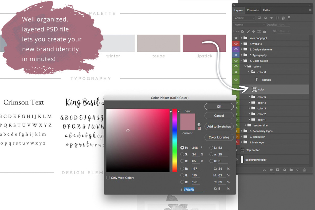 Brand Board Template: Jannete+co, a Presentation Template by amber&ink (Photo 3 of 5)