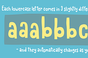 Practical Vein - super duper cute!, a Handwritten Font by pizzadudedotdk (Thumbnail 4 of 8)