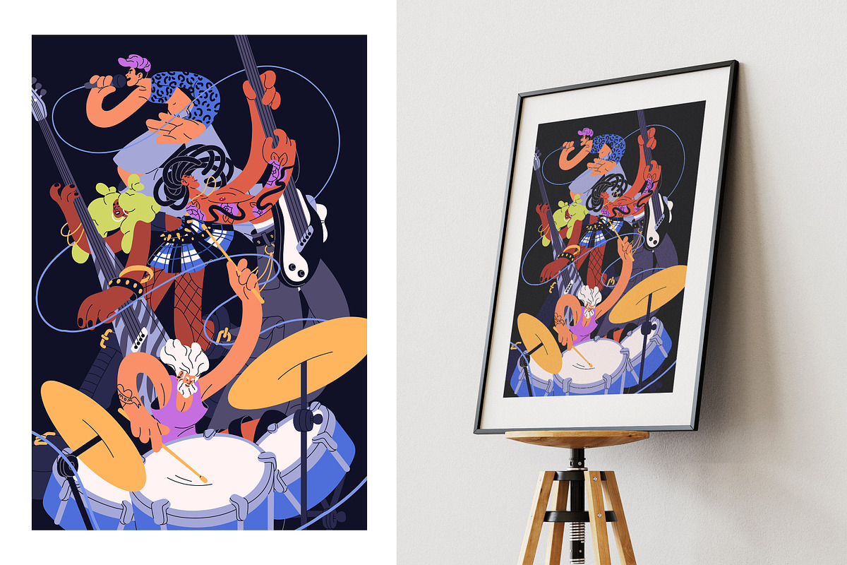 Rock concert posters, musicians set, a Person Illustration by PaperTrident (Photo 7 of 9)