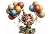 Balloon girl Clipart JPG, a Person Illustration by Memories By Lea (Thumbnail 13 of 18)