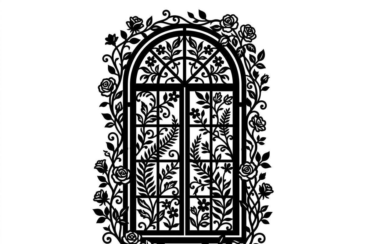 50 Floral French Window Ornament, a Decorative Illustration by Amazin_art (Photo 9 of 35)