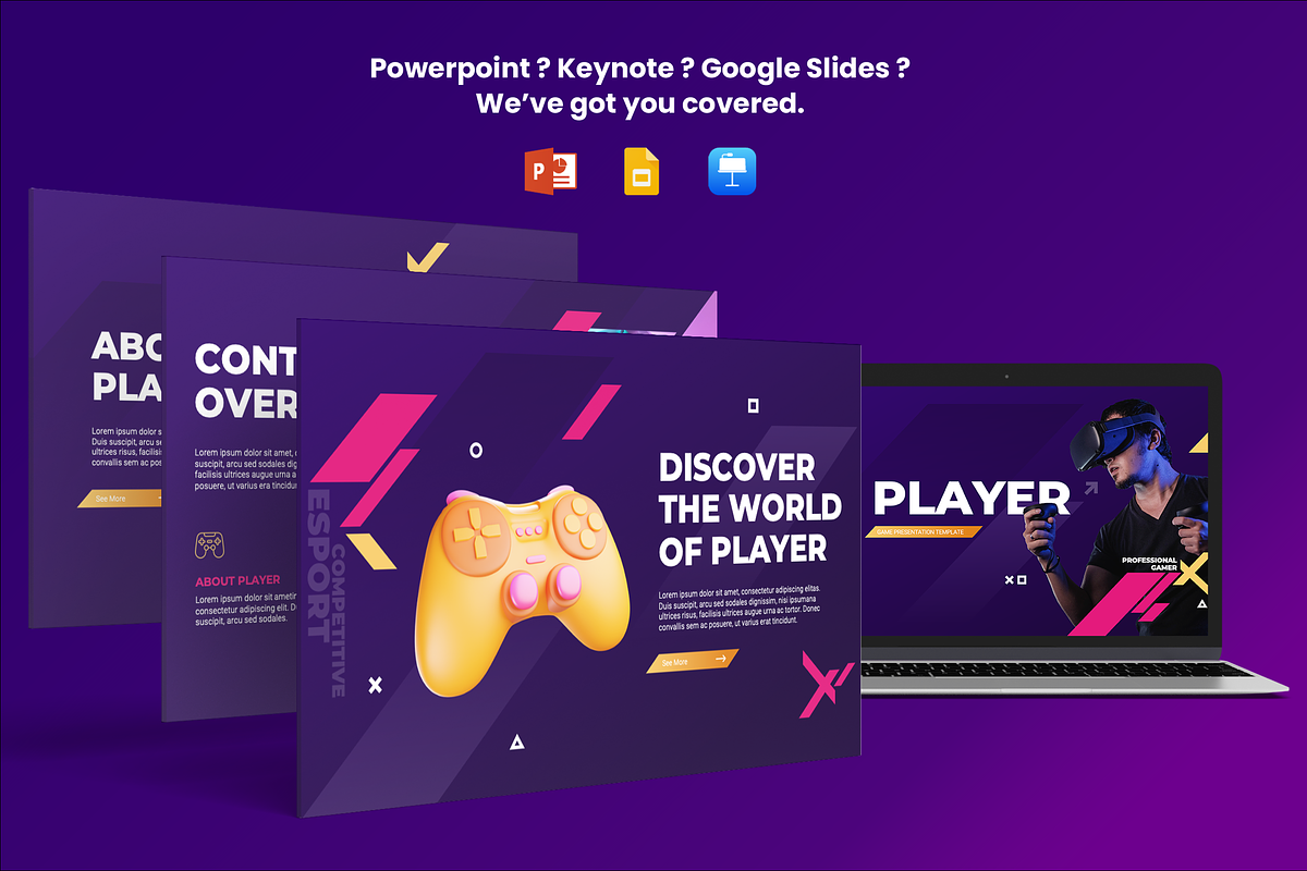 Player - Game PowerPoint Template, a Presentation Template by Flat Icons (Photo 4 of 7)