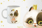 Cute cartoon kitten in tutu, an Animal Illustration by Azuzlikus (Thumbnail 2 of 3)
