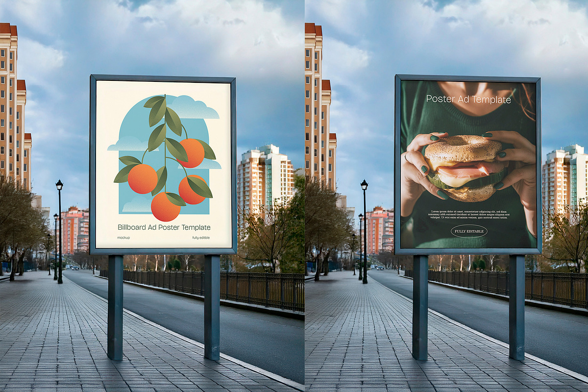 Billboard Mockup in City Street, an Advertising Mockup by The Rose Project (Photo 1 of 2)