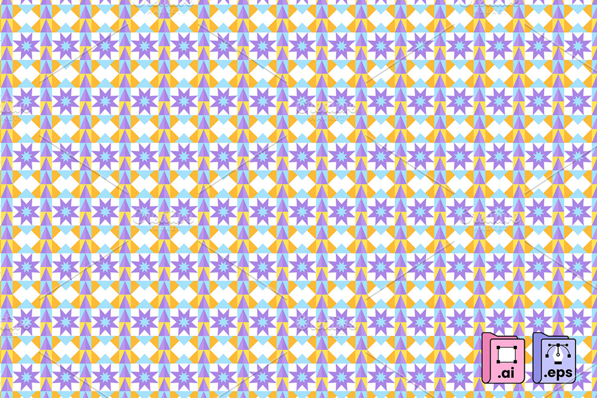 Flat Star Geometric Pattern, a Pattern Graphic by MISS CHATZ (Photo 1 of 3)