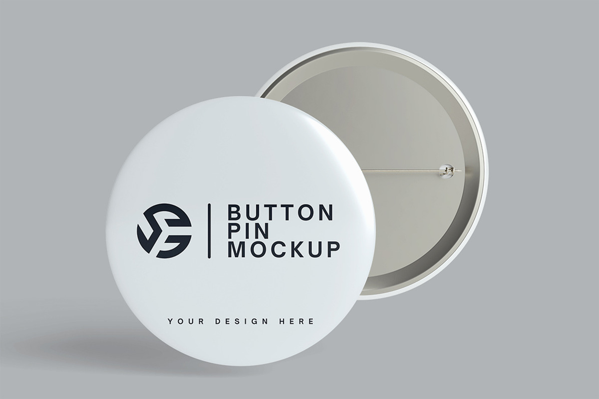Pin Button Mockup, an Advertising Mockup by Twins_studio (Photo 2 of 5)