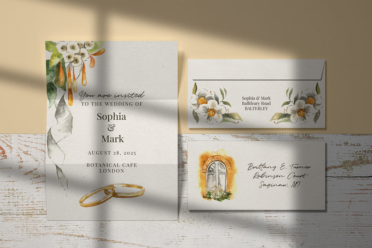 Romantic Orange Watercolor Set, a Decorative Illustration by foxsong (Photo 9 of 12)