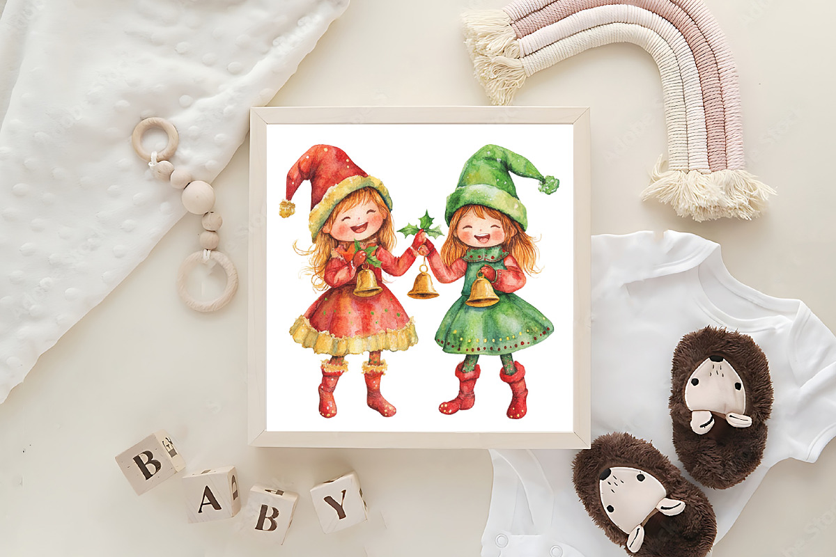 Cute Holiday Girls Funny Christmas, an Illustration by CraftArtStudio (Photo 6 of 6)