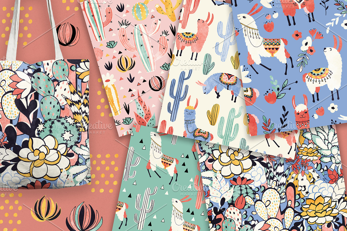Llamas and Cacti, an Animal Illustration by Lidiebug (Photo 5 of 6)