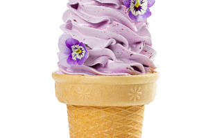 Soft fruit ice cream containing cream, ice, and soft