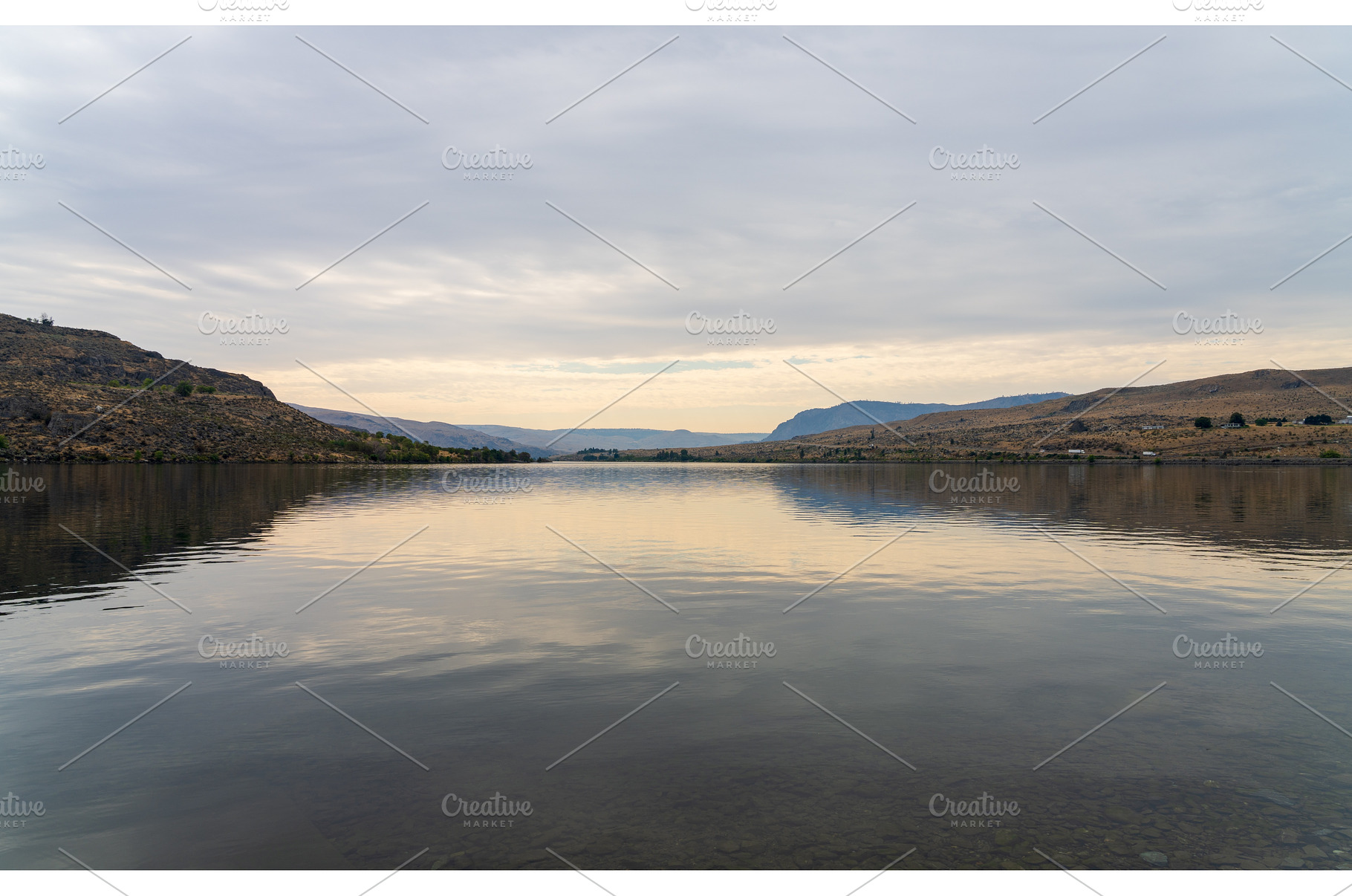 View down the Columbia River from, a Nature Photo by Backyard Stock