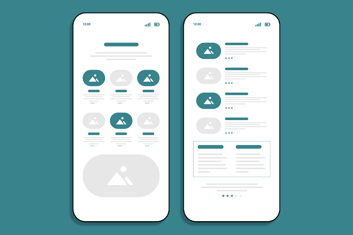 Mobile App Wireframe UI UX Design, an UI Kit Template by MightyDesign (Photo 4 of 8)