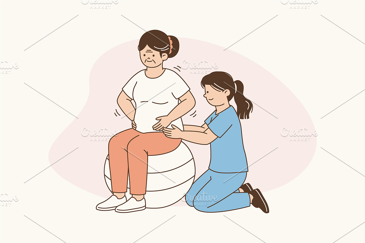 Guided Senior Rehab Illustration, an Object Graphic by Jump Studio (Photo 4 of 12)