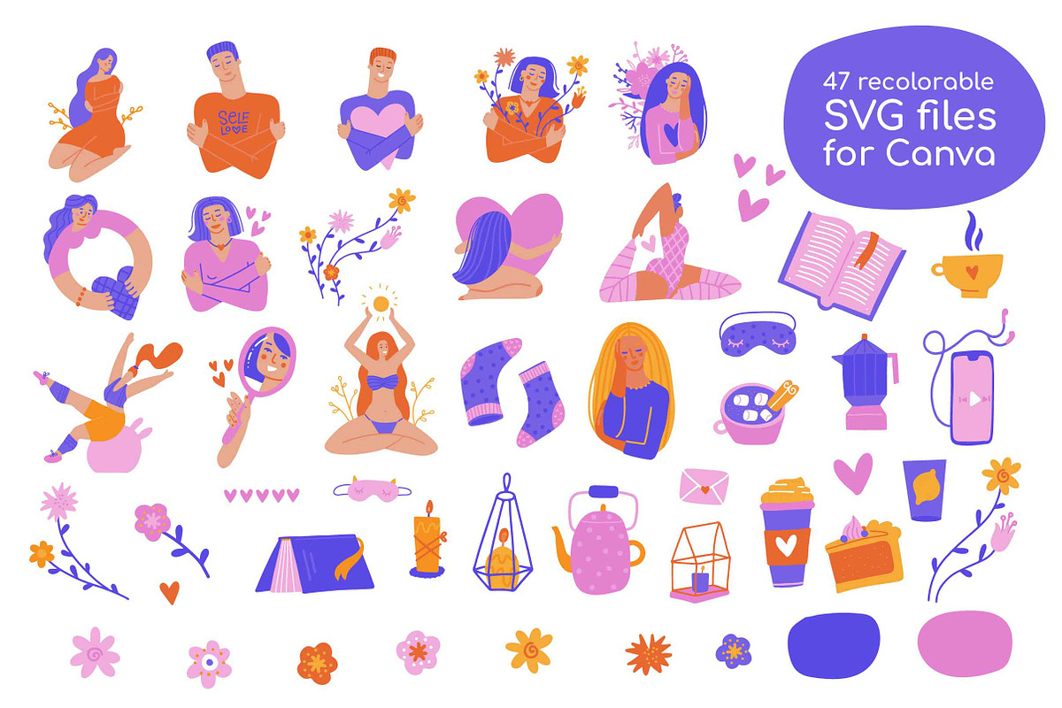 Love yourself: Self Love graphic set, a Person Illustration by Lana Sham (Photo 9 of 14)
