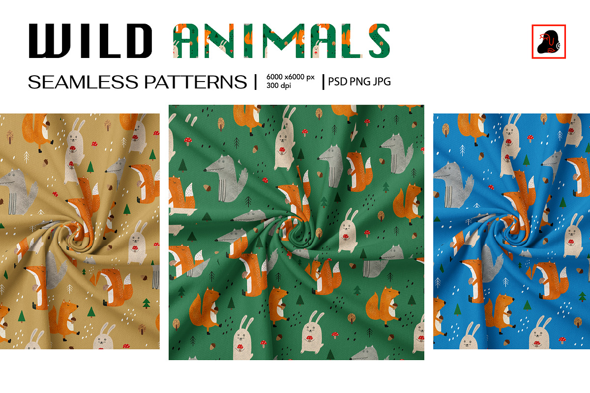 Wild Animals, a Pattern Graphic by Alona Savchuk (Photo 1 of 9)