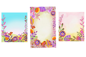 Spring Flowers, Cartoon Flat Flowers