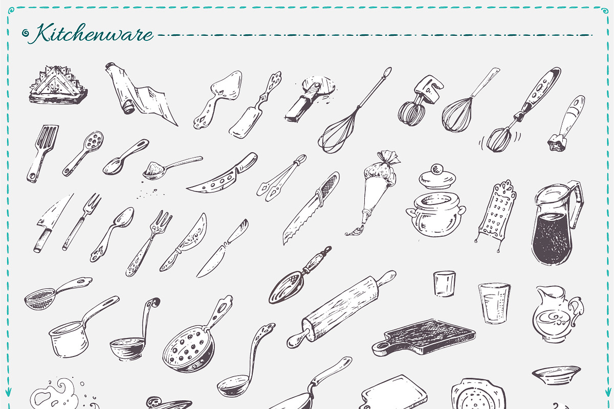 Hand-drawn Cooking and Food Icons, a Decorative Illustration by Margo Miller (Photo 4 of 48)