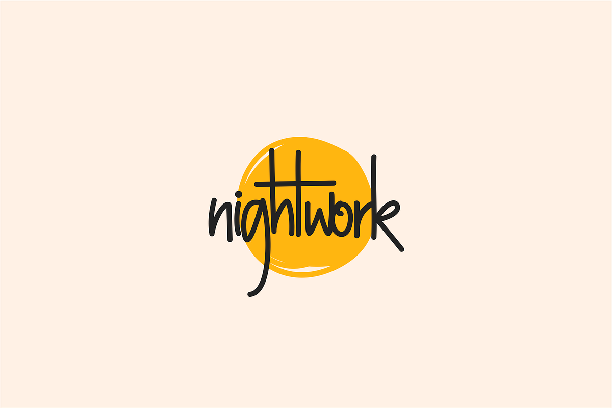NightWork - Handwriting Font preview 2
