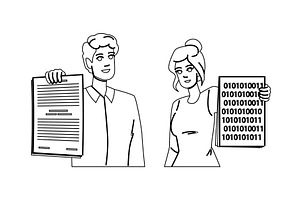 online digitalization business, a Person Illustration by pikepicture