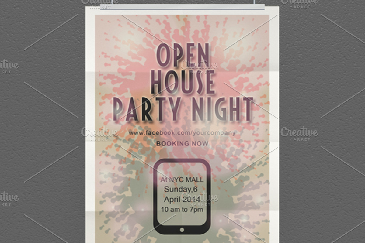 Abstract Party Flyer Design, a Flyer Template by felicidads (Photo 1 of 2)