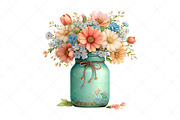Watercolor Spring Mason Jar Clipart, an Illustration by Craft Nest (Thumbnail 9 of 12)