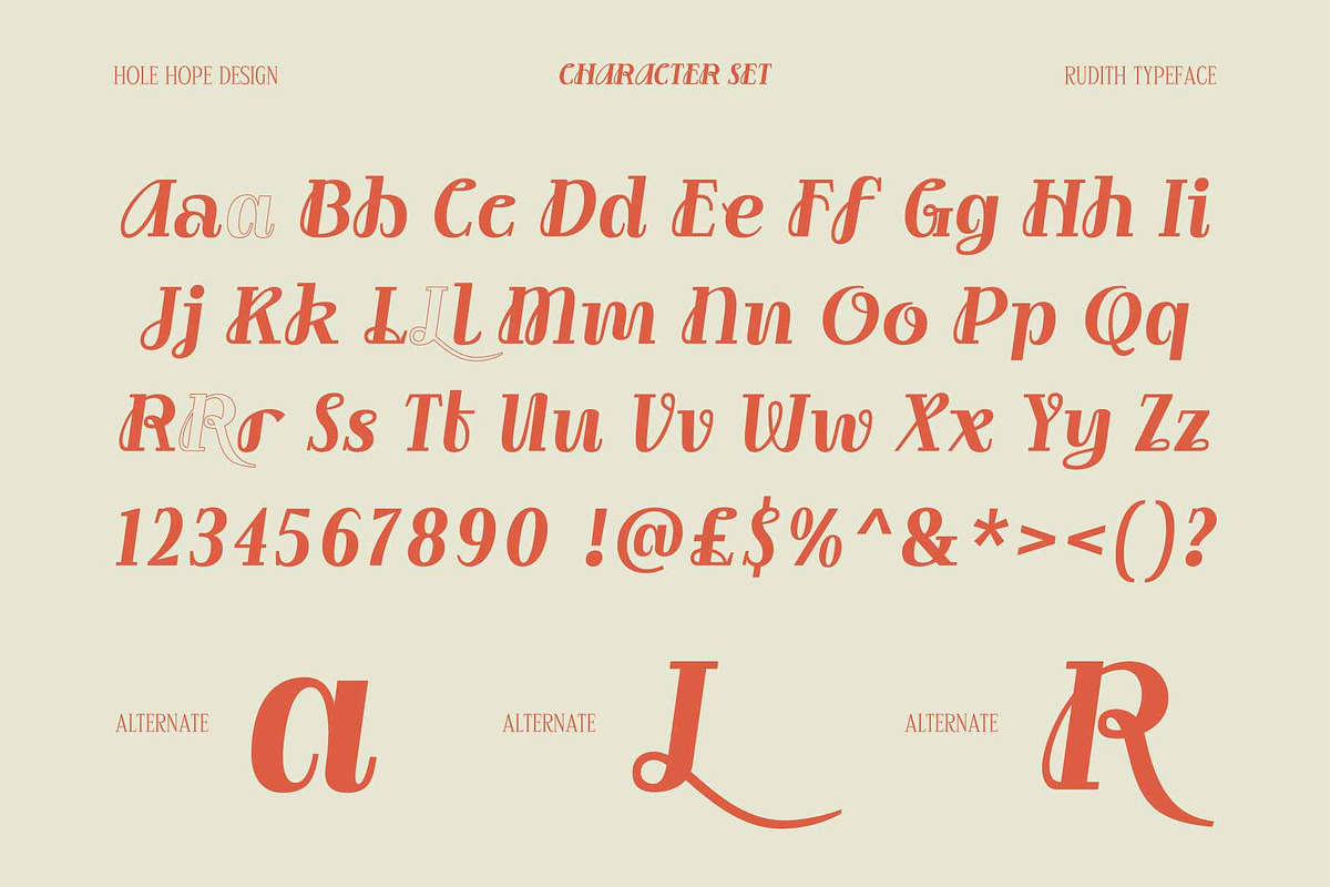 Rudith | Eclectic Script Cursive, a Script Font by Hole Hope Design (Photo 4 of 10)