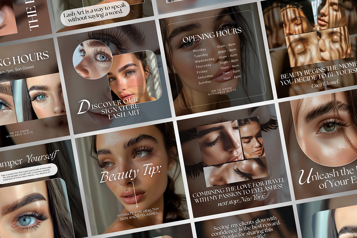 Lash Tech Canva Templates, a Social Media Template by DesignsbyMariaStudio (Photo 3 of 10)