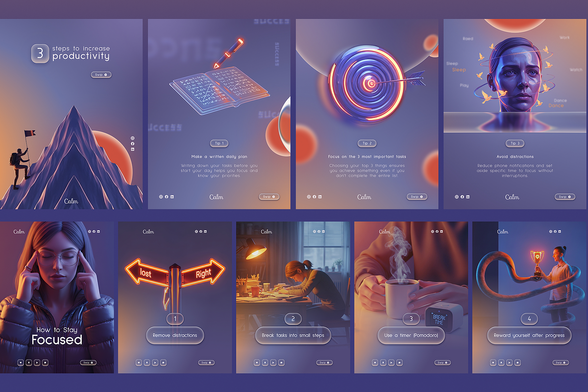 Glassy Calm | Social Media Templates, a Social Media Template by Sooni Gaad (Photo 11 of 12)
