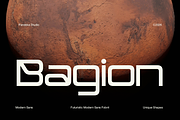 Bagion - Futuristic Tech Font, a Sans Serif Font by Pandeka Studio (Thumbnail 1 of 9)