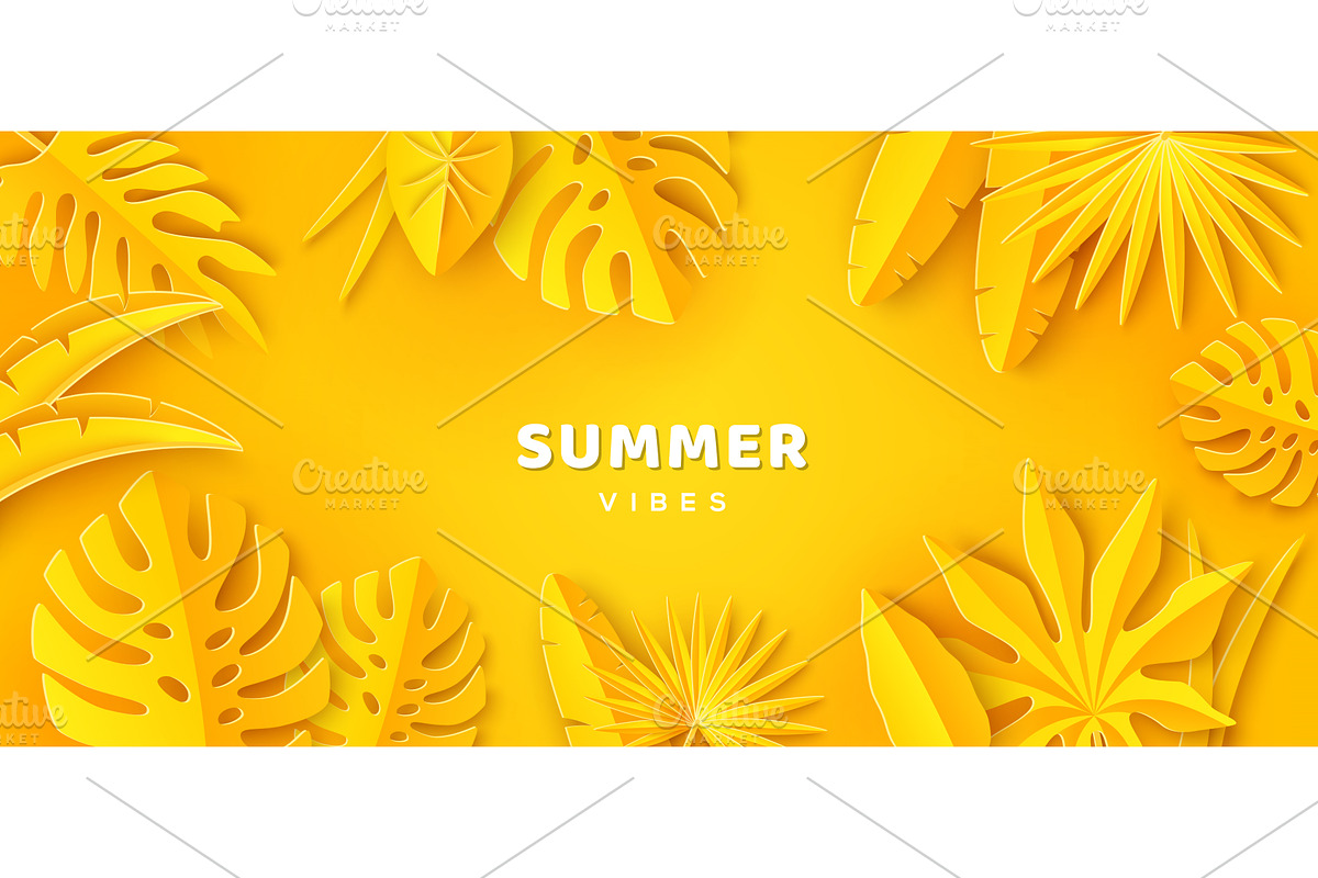 Summer background yellow tropical, a Background Graphic by kotoffei