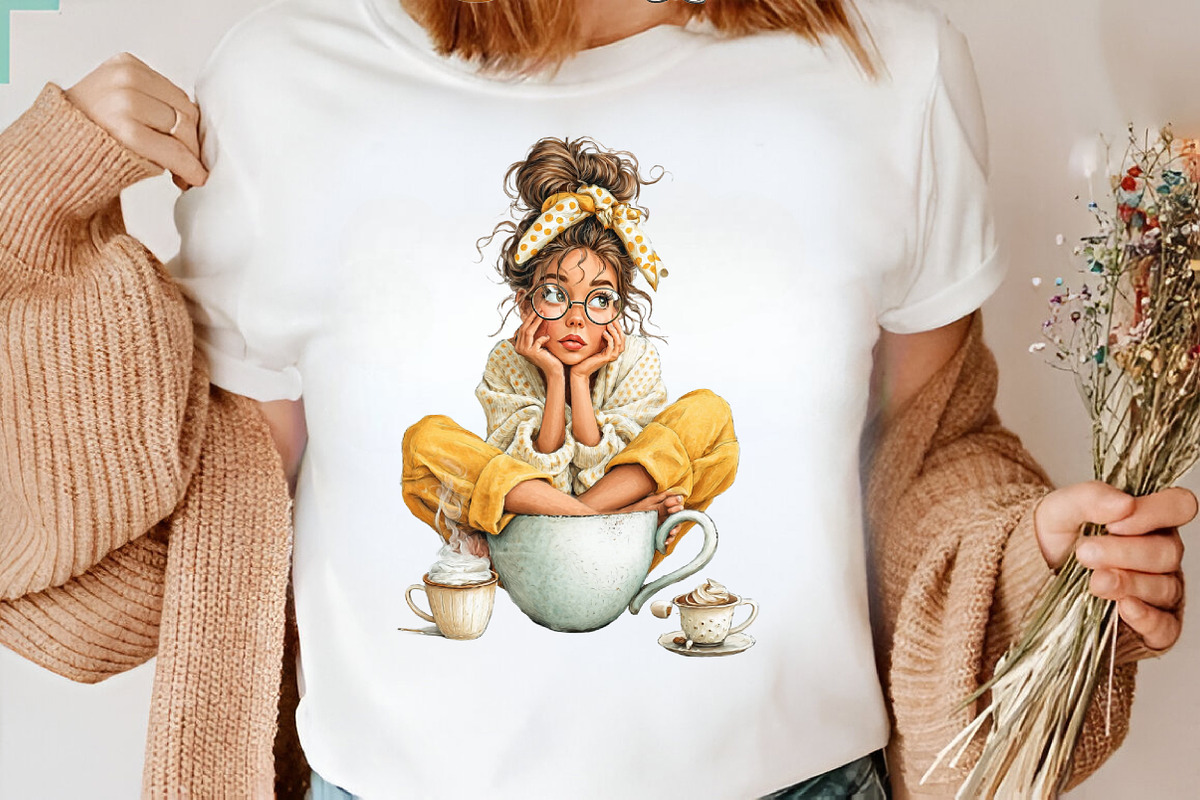 Summer Quirky Coffee Girl Clipart Bu, an Illustration by SVGArt (Photo 9 of 9)
