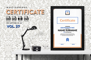 Best Multipurpose Certificate Vol 27