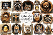 Funny Animals in Hole Clipart, an Illustration by OK Design (Thumbnail 1 of 5)